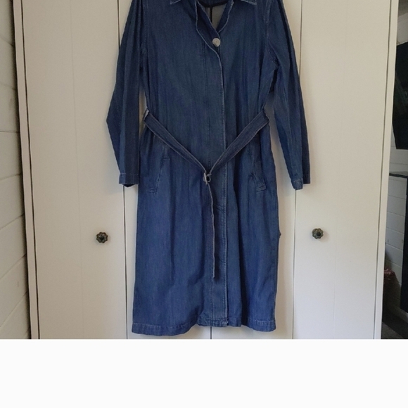 Joe Fresh Blue Trench Coat Classic Oversized Fit - Picture 1 of 8